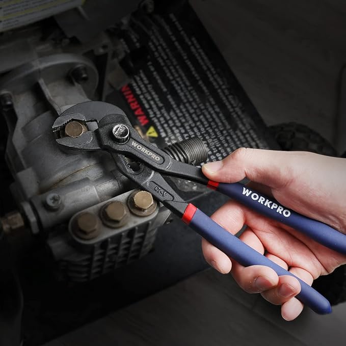 WORKPRO 10-Inch Groove Joint Pliers, Fast Adjust Tongue and Groove Pliers, V-Jaw Water Pump Pliers with Comfort Grips