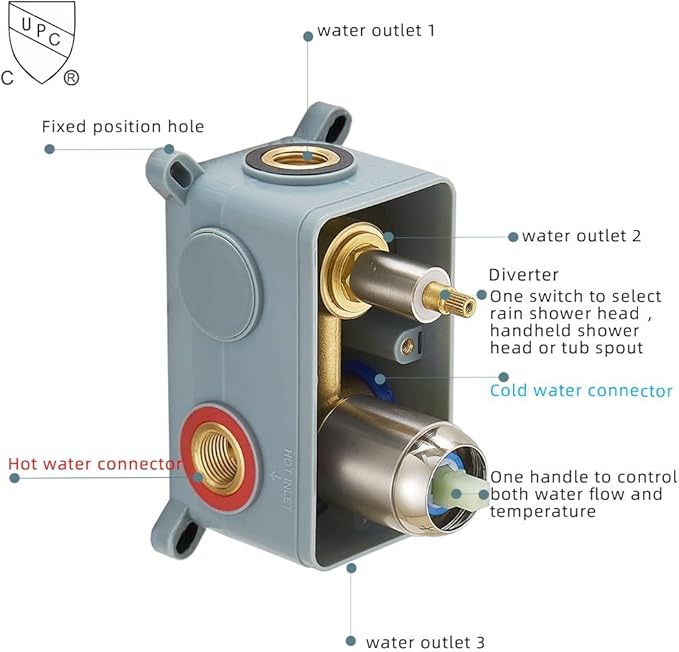 Brushed Nickel Shower System Bathroom Shower Faucet Set with Tub Spout Wall Mounted 8 Inch Shower Head and Handle Set with Handheld 3 Function Tub and Shower Trim Kit with Valve