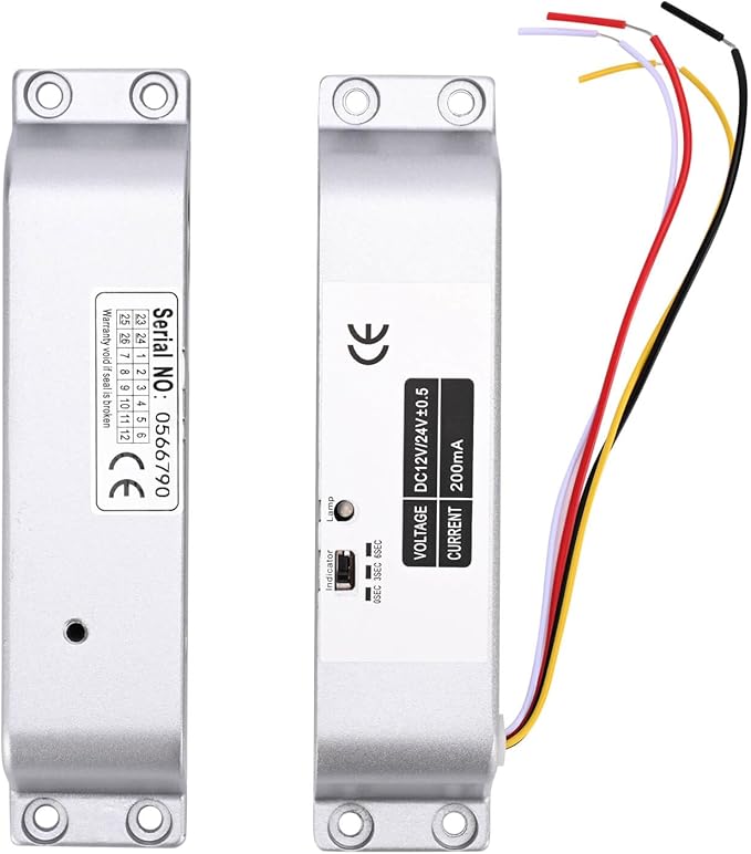 Electric Drop Bolt Lock with 4 Remote Controls Fail Safe Door Access Control Kit with Power Supply and Exit Button Easy DIY Install for Home/Office Security