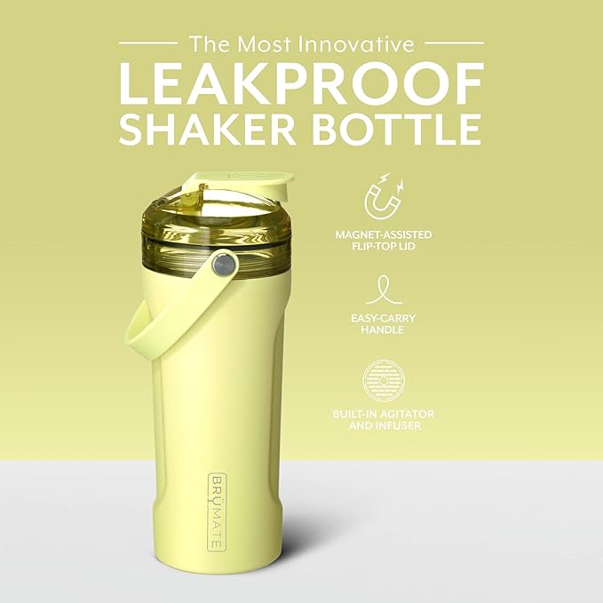 BrüMate MultiShaker Blender Shaker Bottle | 100% Leakproof Insulated Stainless Steel Shaker Bottle | Protein Shaker Bottle, and Pre Workout Bottle for the Gym | 26oz (Prickly Pear)