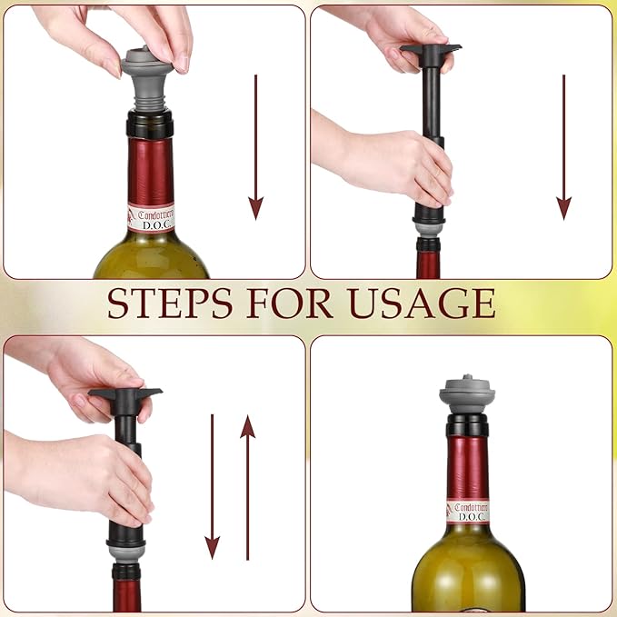 Honoson Wine Stopper Resealable Wine Pump Vacuum Stoppers Vacuum Wine Stopper Silicone Wine Saver Stoppers Practical Wine Saver Stoppers for Kitchen Supplies Wine Bottle Tools (Grey, 24 Pieces)