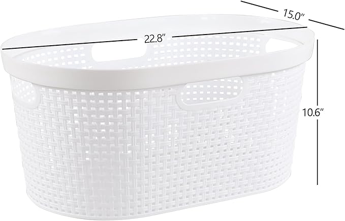 4-Pack Easy Carry Clothes Hamper, Laundry Basket for the Laundry Room, White