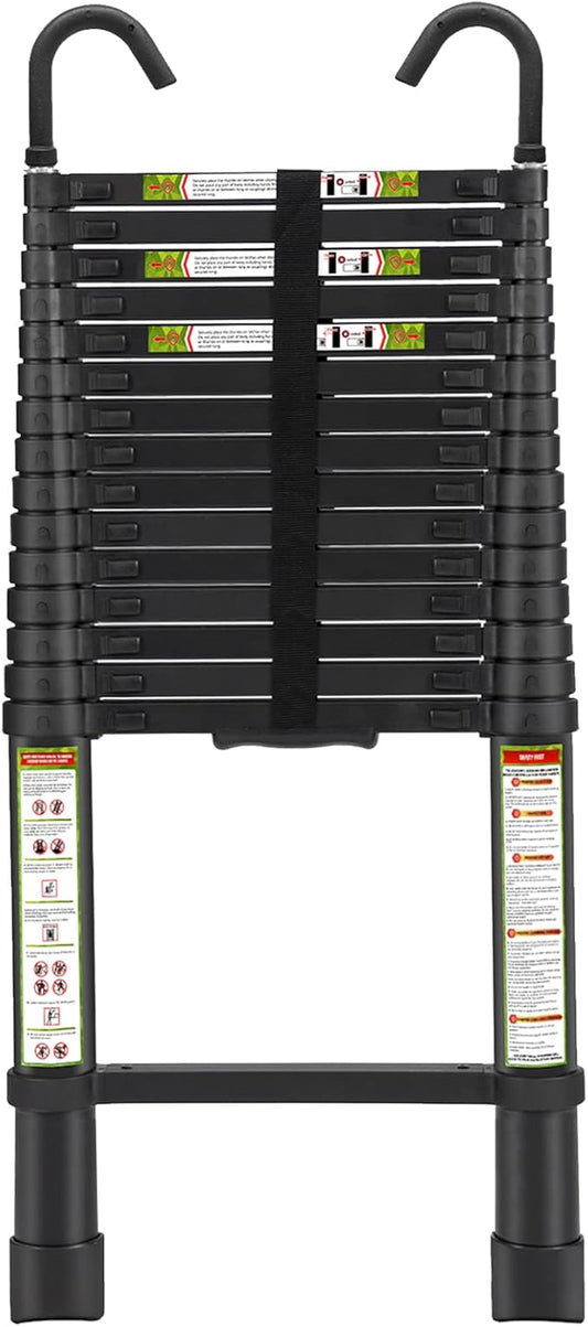 Telescopic Ladder, 20.34FT RIKADE Aluminum Telescoping Ladder with Stable Hook and Non-Slip Feet, Portable Extension Ladder for Household and Outdoor Working 330lb Capacity