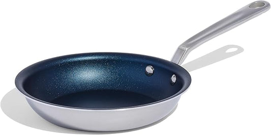 Made In Cookware - ProCoat 8" Non Stick Frying Pan (Harbour Blue) - 5 Ply Stainless Clad Nonstick - Professional Cookware - Crafted in USA - Induction Compatible
