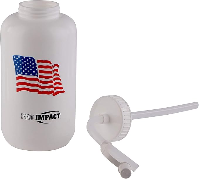 Pro Impact Squeezable Water Bottle Bendable Long Straw - LDPE BPA Free Plastic - Hydration for Baseball Hockey Gym MMA Yoga Boxing Cycling Softball Football Lacrosse (35.5 Oz.)