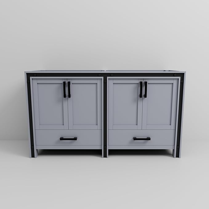 Augustine 60 in. W X 22 in. D Dark Grey Double Bath Vanity Cabinet Without Countertop