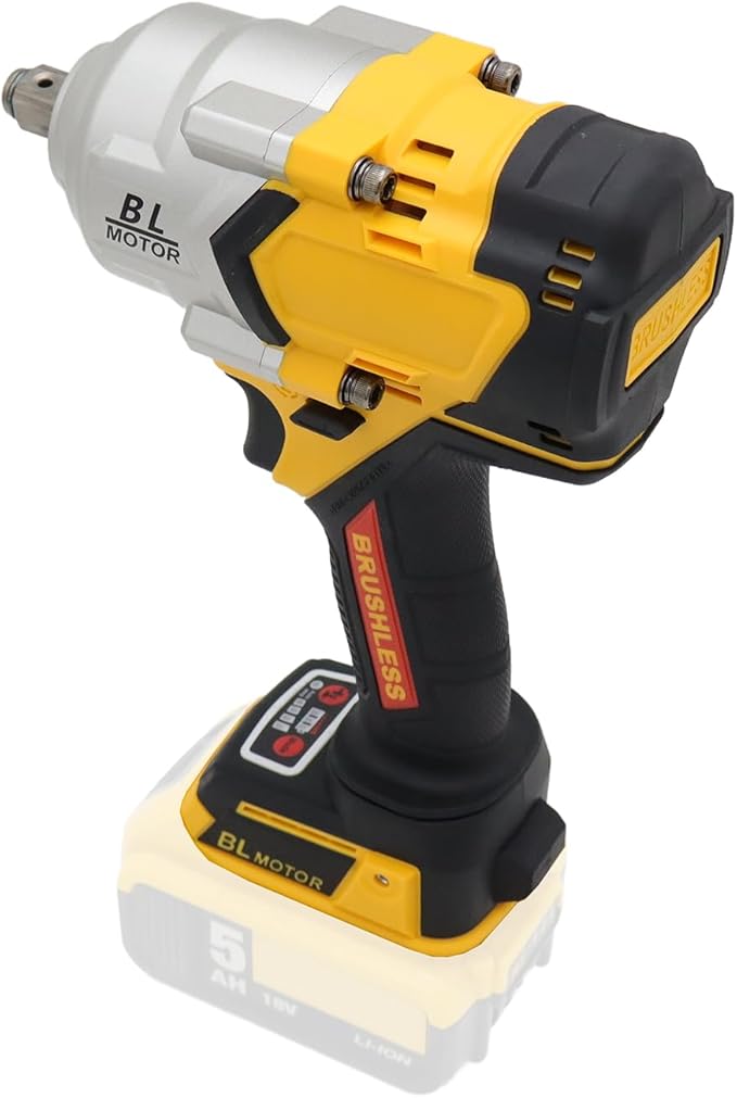 FSYO BL1000 Cordless Impact Wrench Replacement-for-dewalt-rotary hammer, 1/2" Drive, 1000Nm Torque, Brushless Motor, LED Light, 4-Stage Torque Settings, (No Battery/Charger Included)