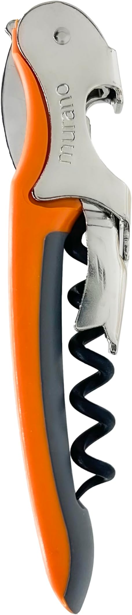 Franmara Soft-Touch Murano Two-Step Waiter Corkscrew with Nonstick Spiral (Orange)
