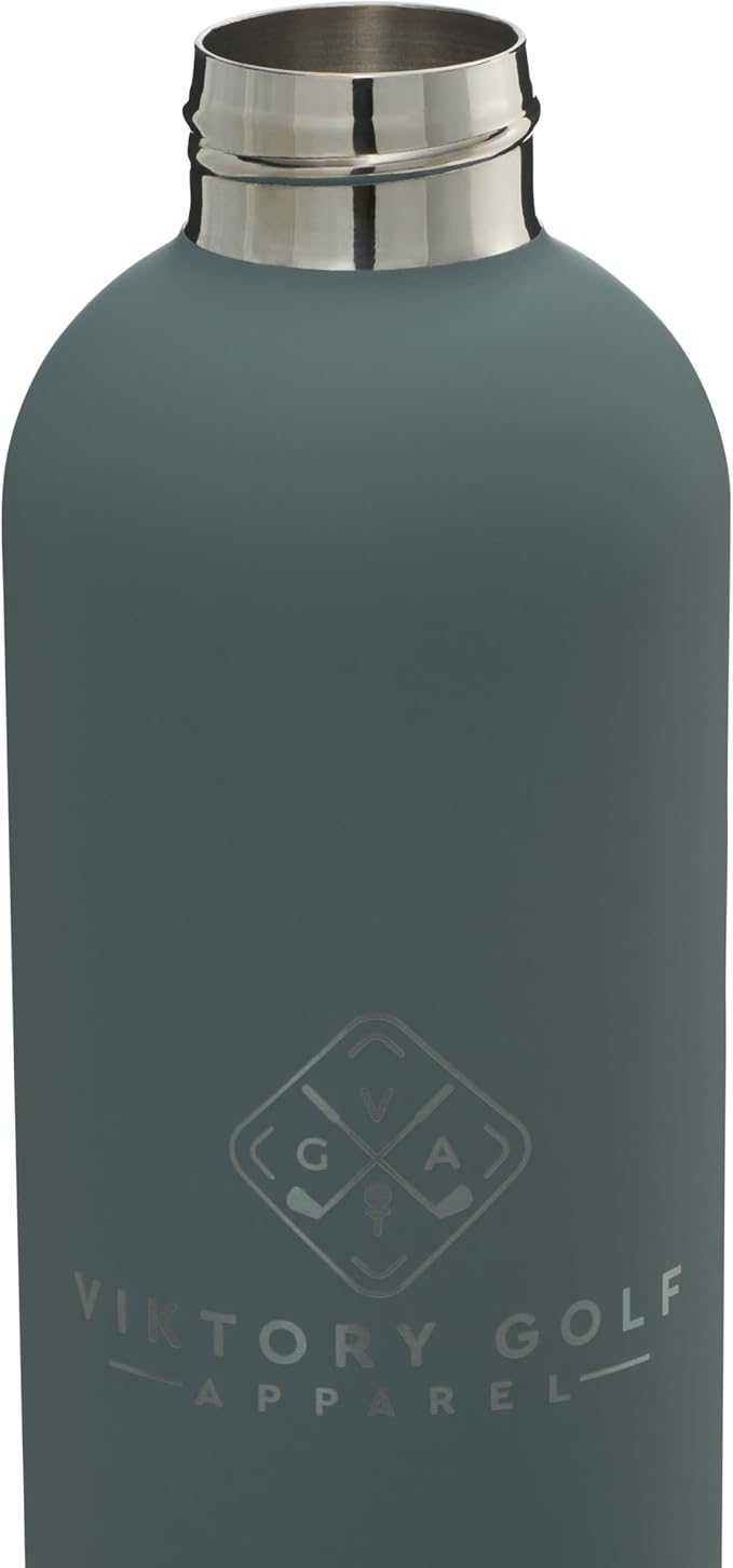 Premium, Double-Walled, Vacuum Sealed, Insulated Water Bottle - 25 oz (750 ml) with Carry Handle (Gray)