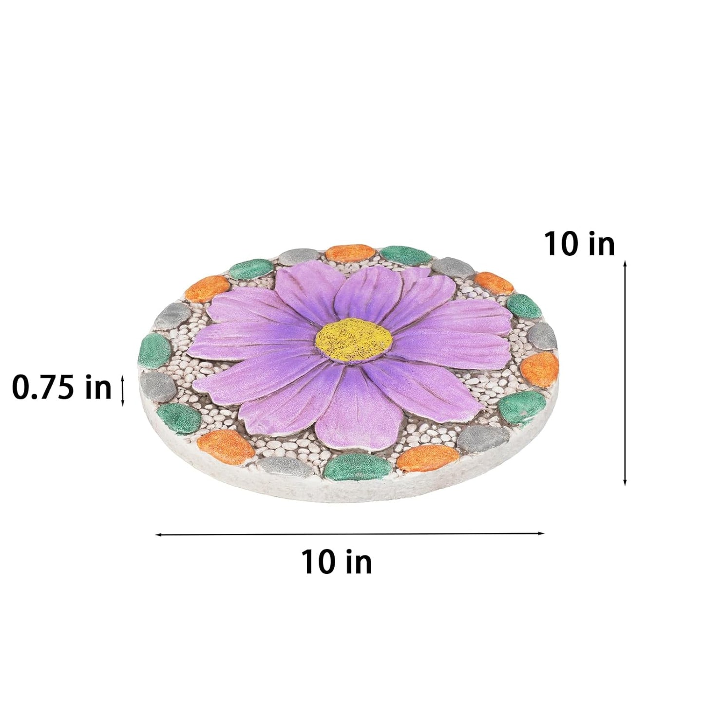 Outdoor Garden Decor Stepping Stones - Outside Garden Yard Decorative Stones Gifts for Women Garden Decor for Outside 10x10x0.75 Inch Cynkeyee