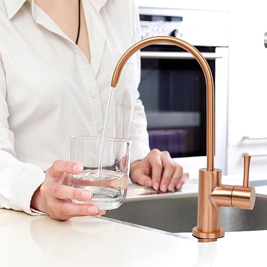 Copper Finish Kitchen Water Filter Faucet Fits Most Reverse Osmosis Units or Water Filtration System in Non-Air Gap, Only for Cold Water