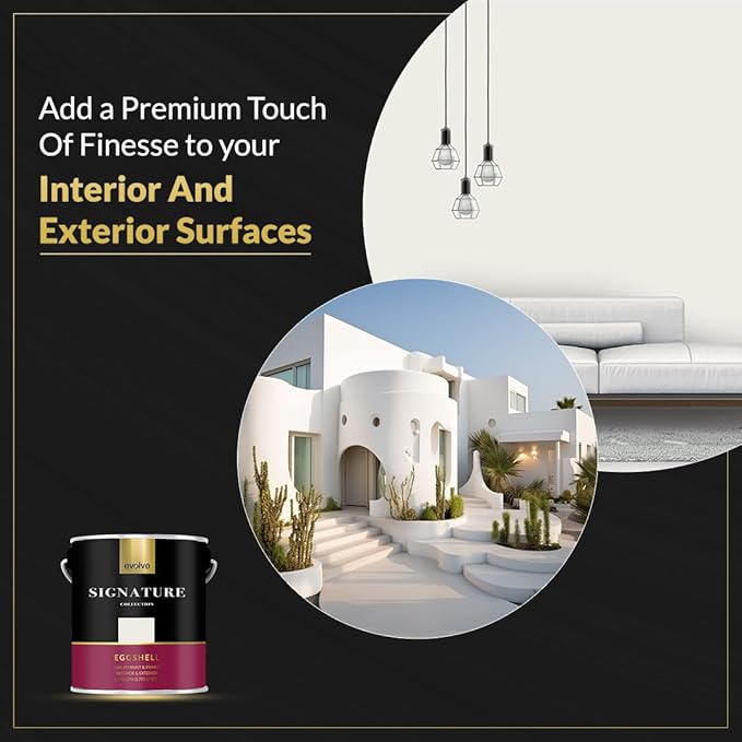 EVOLVE Signature Paint & Primer: Luxury Paint & Primer for Indoor & Outdoor Surfaces, Minimal Odor, Eggshell Sheen (Gypsum White, 1 Gallon)