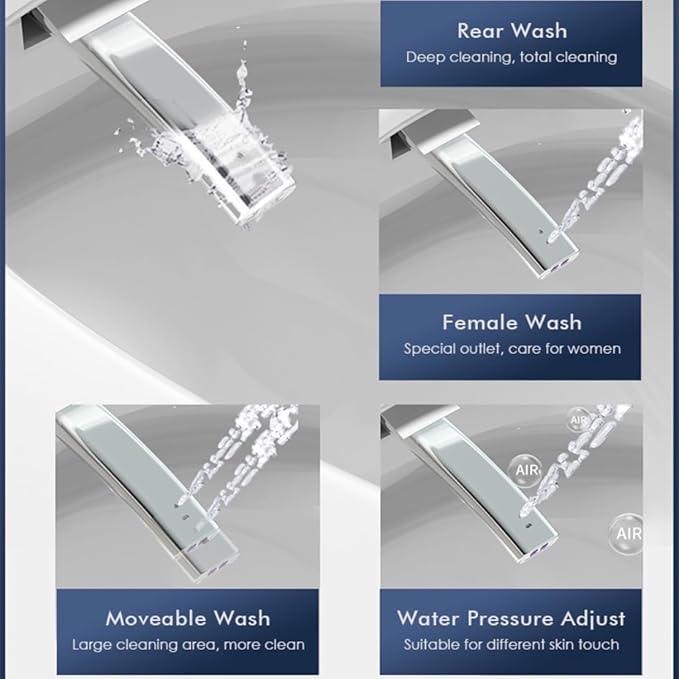 Electric Bidet Smart Toilet, Auto Open/Close Lid & Seat with Radar and Foot Sensor, Water Tank Built In, Auto Flushing, 8 Modes Water Wash,Warm Air Dryer. 20-year warranty. (TD-71EV)