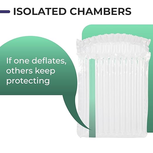 IDL Packaging Inflated 14" Laptop Protective Bags, Self Sealed, Pack of 5 - Reusable Air Column Bags for Packing, Travel and Shipping - Durable Case for Laptops and Tablets