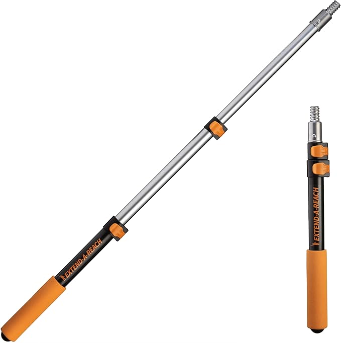 1.5-3 ft Long Paint Roller Extension Pole // Multi-Purpose Telescopic Extension Pole with Universal Twist-on Metal Tip // Lightweight & Sturdy Extendable Pole for Painting Dusting and Window Cleaning