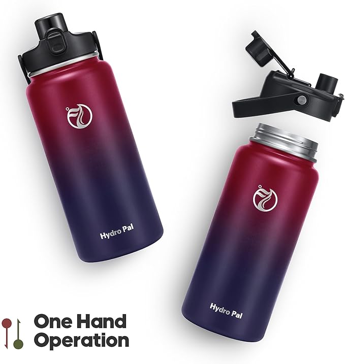 Half Gallon Insulated Water Bottle with 2-in-1 Lid (Chug Lid/Straw Lid), 40/64oz Double Walled Vacuum Stainless Steel Water Bottles, Water Jug with Straw