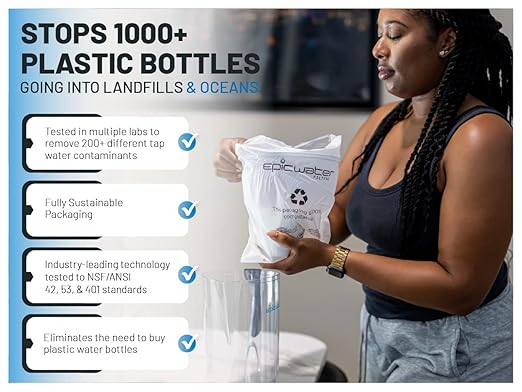 Epic Water Filters Pure Filter Pitchers for Drinking Water, 10 Cup 150 Gallon Filter, Tritan BPA Free, Removes Fluoride, Chlorine, Lead, Forever Chemicals