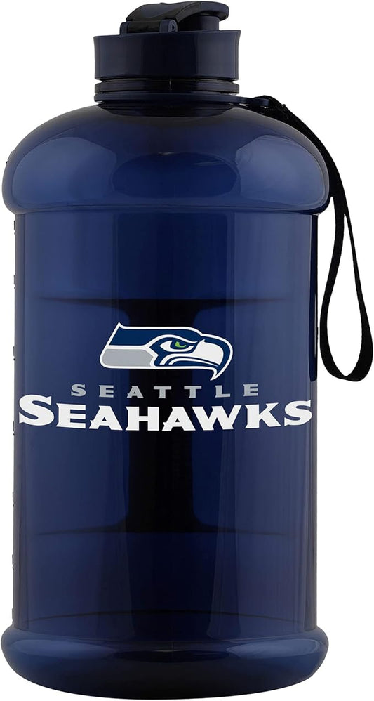 FOCO NFL Team Logo 2L Plastic Clear Large Sports Water Bottle