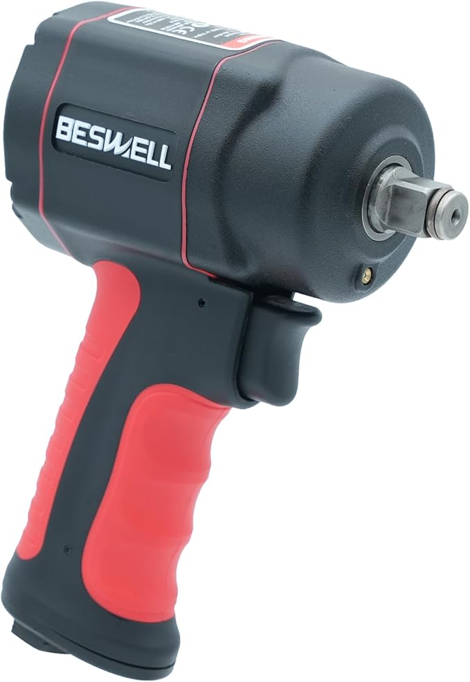BESWELL-885 Ft.lbs Max Loosen Torque 1/2" Stubby Size Jumbo Hammer Air Impact Wrench-BW-112B3N