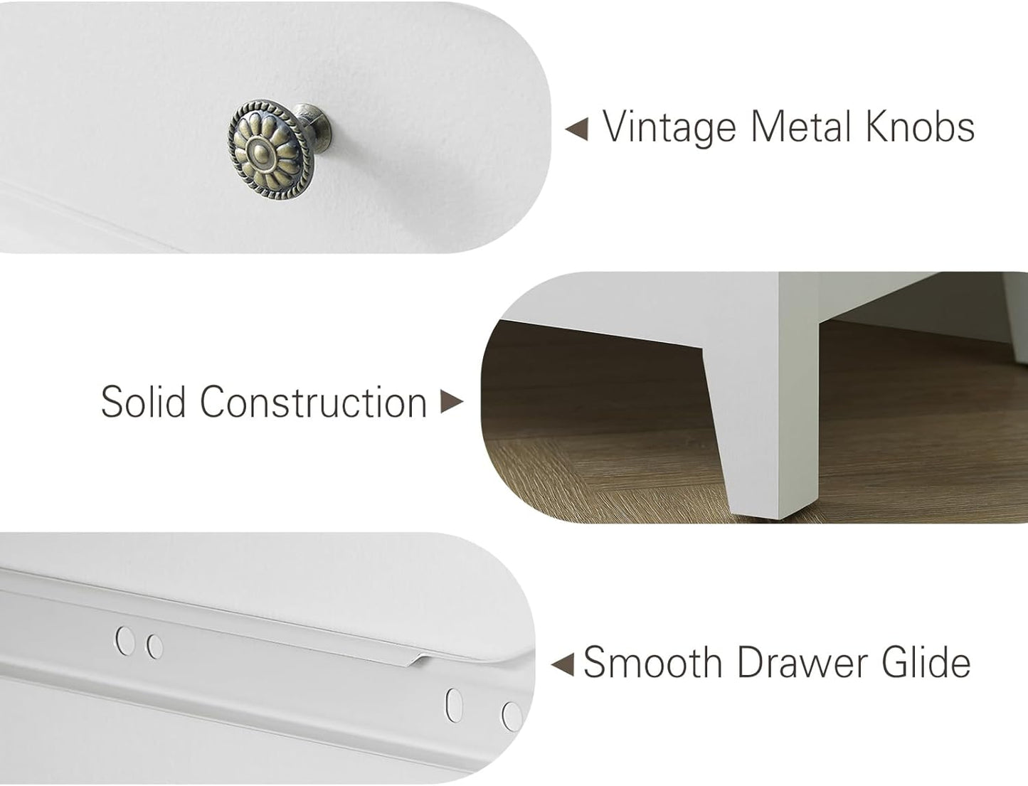 BLANKSPACE White Dresser for Bedroom, 4 Chest of Drawers Modern Wood Nightstand, Tall Clothes Organizer Cabinet for Guest Room, Living Room, Closets, Hallway, Bedroom