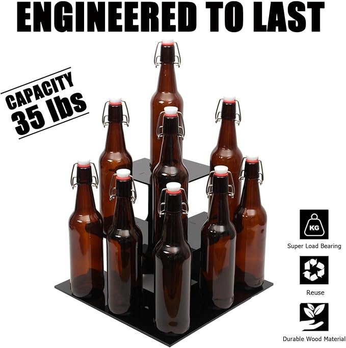 WANLIAN 3-Tier Corner Retail Table Display Stand, Portable Display Rack Shelves for Vendors, Craft Shows, Farmers Market, Pop Up Shop Countertop Black Risers for Display, Soap, Candles, Tumblers