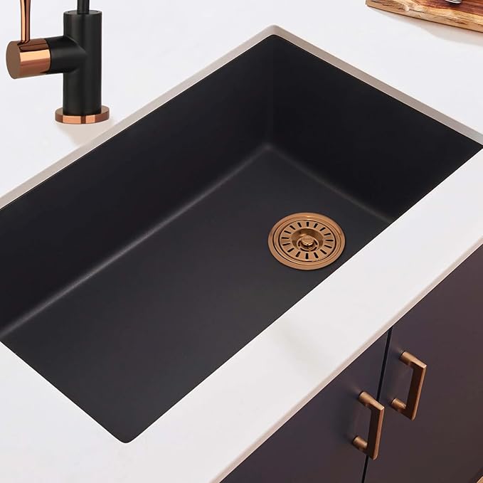 Akicon Kitchen Sink Copper Finish Garbage Disposal Flange Stopper, One Size Disposal Rim, Fit 3-1/2 Inch Standard Sink Drain Hole 2.85" Height, Rose Gold