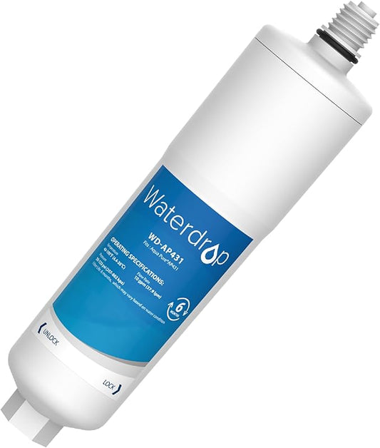 Waterdrop Scale Inhibitor Filter Replacement for Aqua-Pure® System AP430SS, AP431 Whole House Scale Inhibition Inline Water System, Prevent Scale Accumulation and Protect Water Heaters, 1 Pack