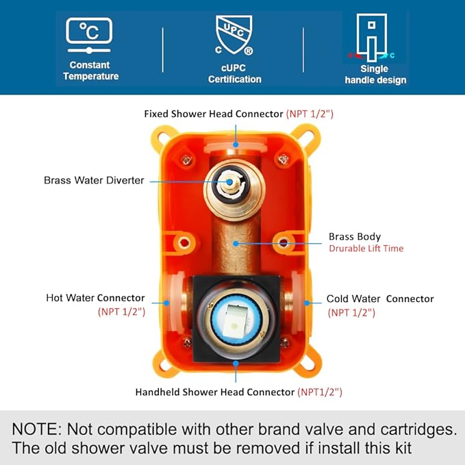 POP SANITARYWARE Matte Black Shower Faucet Set Rainfall 12 Inch Shower Head and Handle Set Bathroom Rain Shower System Wall Mounted Shower Fixture Include Shower Valve and Trim Kit