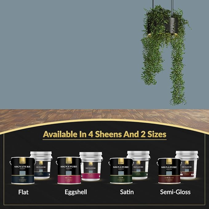 EVOLVE Signature Paint & Primer: Luxury Paint & Primer for Indoor & Outdoor Surfaces, Minimal Odor, Eggshell Sheen (Chalk Blue, 5 Gallon)