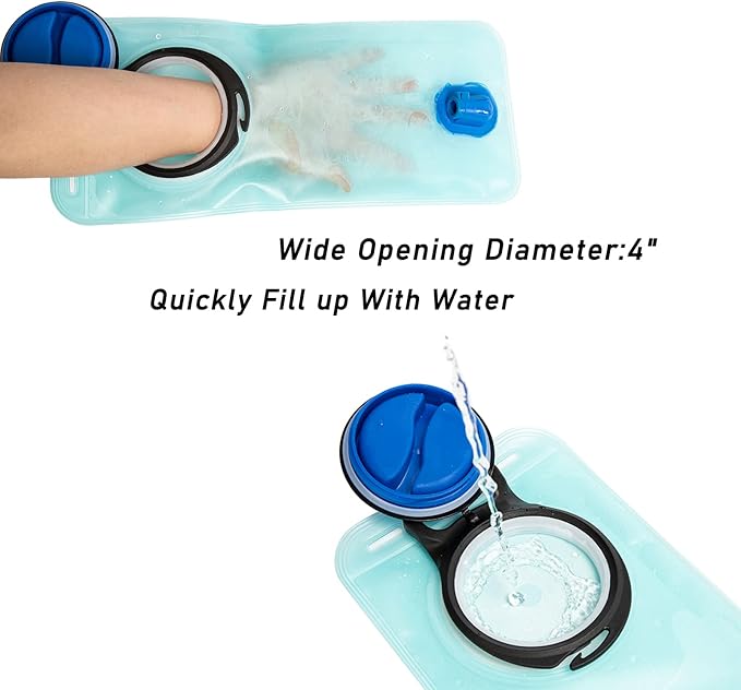 Hydration Bladder, BPA Free Water Bladder, Hiking Water Storage Bag and Tactical Backpack Combination, Suitable for Camping, Cycling, Running, Rock Climbing,2-Liter Military Green