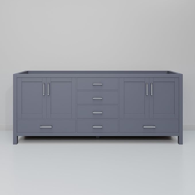 Big Sur 72 in. W X 22 in. D Dark Grey Double Bath Vanity Cabinet Without Countertop