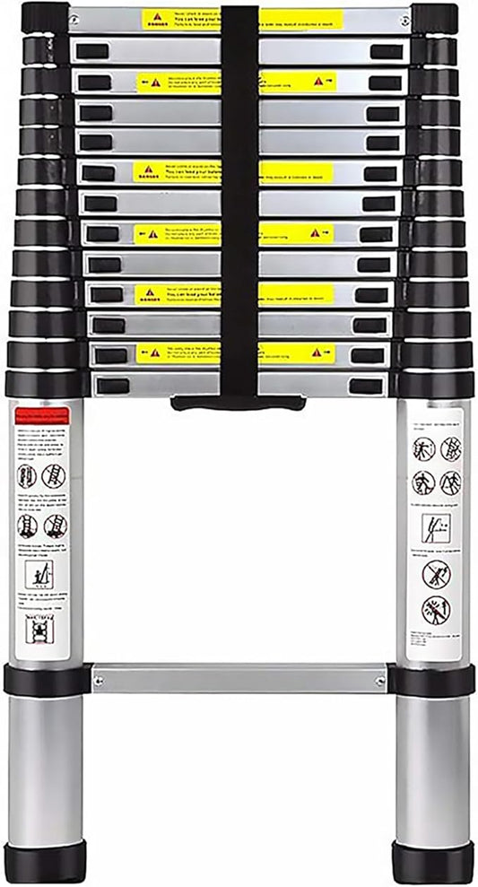 Telescoping Ladder 16 FT - Aluminum Telescopic Ladder with Non-Slip Feet - Portable Collapsible Extension Ladders for Home Roof Loft RV Work with EN131 Certified - 332lbs Max Capacity