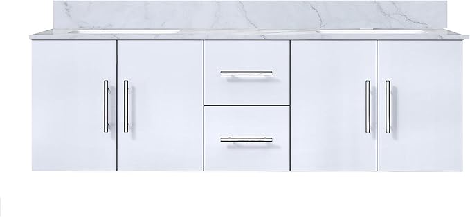 Sonoma 60 in. W x 22 in. D Glossy White Double Bath Vanity and Carrara Marble Top