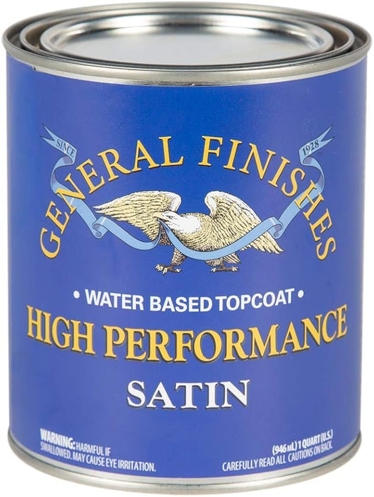 General Finishes High Performance Water Based Topcoat, 1 Quart, Satin