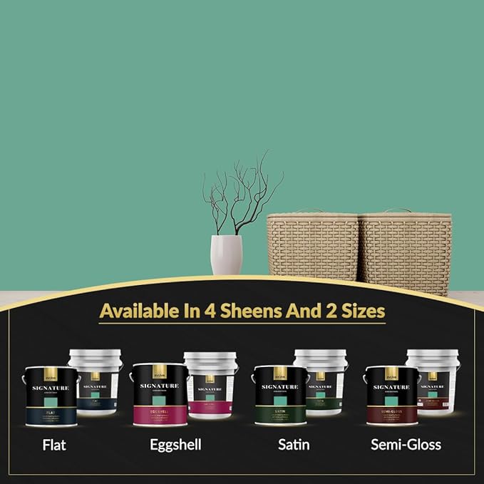 EVOLVE Signature Paint & Primer: Luxury Paint & Primer for Indoor & Outdoor Surfaces, Minimal Odor, Eggshell Sheen (Mint Green, 5 Gallon)