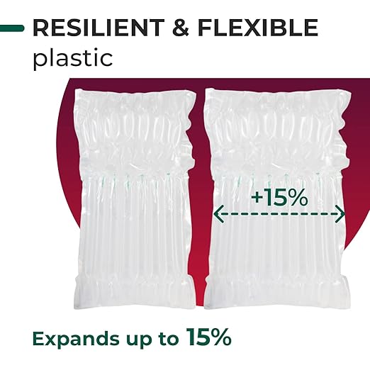 IDL Packaging Inflated 32 oz Bottle Air Bags, Self Sealed, Pack of 1 - Reusable Air Column Bags for Packing, Travel and Shipping - Cushioning Protector for Glass, Ceramic, Breakables