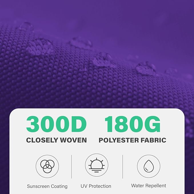 JEAREY 9 ft Patio Umbrella Replacement Canopy for 8 Ribs, Table Market Yard Umbrella Replacement Top Cover-Dark Purple (Canopy Only)