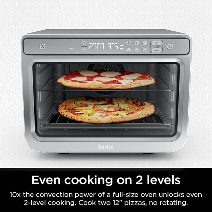 Ninja Prestige Smart XL with Pro Cook System 10-in-1 Air Fry Digital Countertop Convection Toaster Oven with Air Fry, Air Roast, Broil & Bake, Pro Cook Thermometer, 1800 Watts, Stainless Steel, DT551