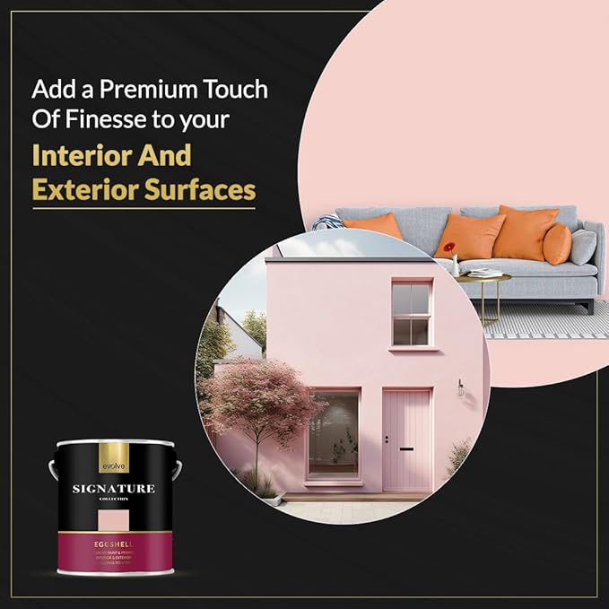 EVOLVE Signature Paint & Primer: Luxury Paint & Primer for Indoor & Outdoor Surfaces, Minimal Odor, Eggshell Sheen (Flamingo Pink, 1 Gallon)