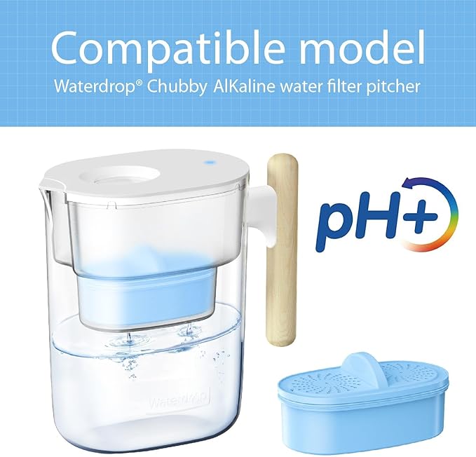Waterdrop WD-PF-AL Replacement Alkaline Filters for All Waterdrop Pitcher and Dispenser Filtration System, Improved Coffee Taste, Last Up to 100 Gallons (Pack of 1)