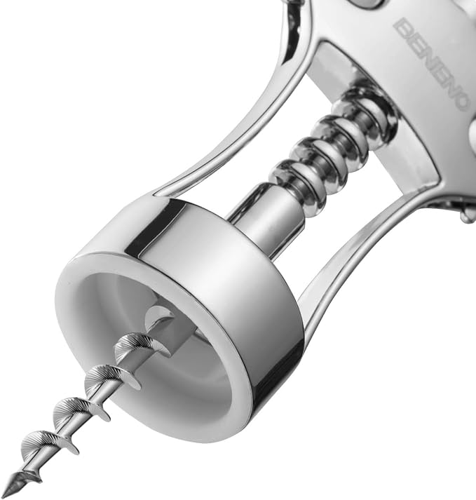 Wine Opener with Leak Proof Wine Vacuum Stopper, Zinc Alloy Premium Wing Corkscrew Wine Bottle Opener with Multifunctional Bottles Opener