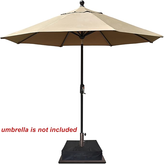 EliteShade USA Up to 160 lbs Square Umbrella Base Steel Plate Stand Market Patio Outdoor Heavy Duty Umbrella Holder, Bonus 18.5" Square Weight Sand Bag, Sand is not Included, Reddish-Brown