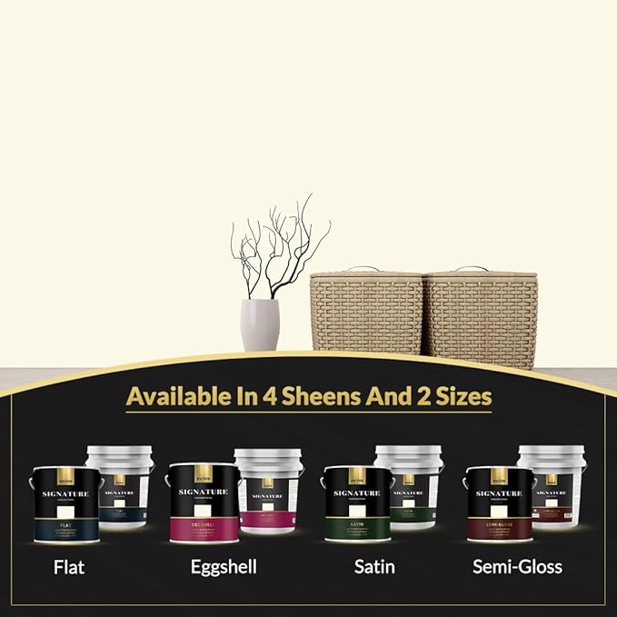 EVOLVE Signature Paint & Primer: Luxury Paint & Primer for Indoor & Outdoor Surfaces, Minimal Odor, Eggshell Sheen (Vanilla White, 5 Gallon)