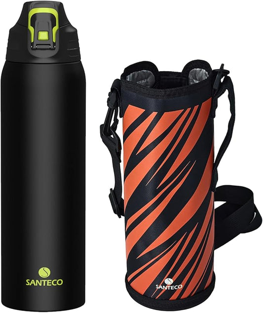 Insulated Sports Water Bottle, Stainless Steel Water Bottles with Locking Flip Top Lid, Insulated Bottle with Double-Wall Vacuum Insulation for Fitness and Outdoor Enthusiasts
