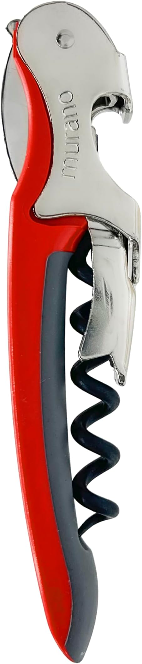 Franmara Soft-Touch Murano Two-Step Waiter Corkscrew with Nonstick Spiral (Red)