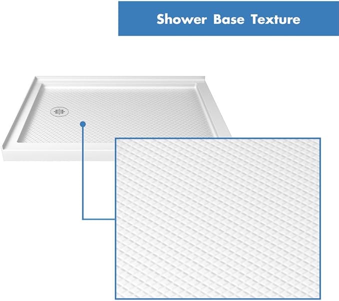 DreamLine SlimLine 32 in. D x 32 in. W x 2 3/4 in. H Corner Drain Double Threshold Shower Base in White, DLT-1032320