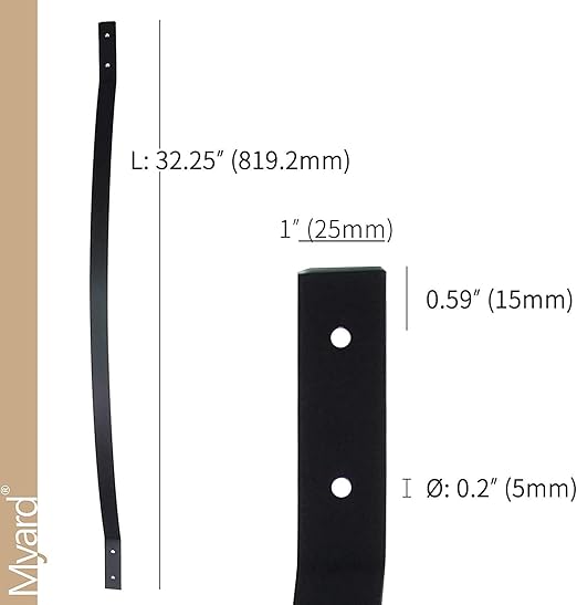 Myard 32-1/4 Inches Aluminum Deck Balusters Furniture with Screws for Facemount Railing Fencing, Arc Arch Style (25-Pack, Matte Black)