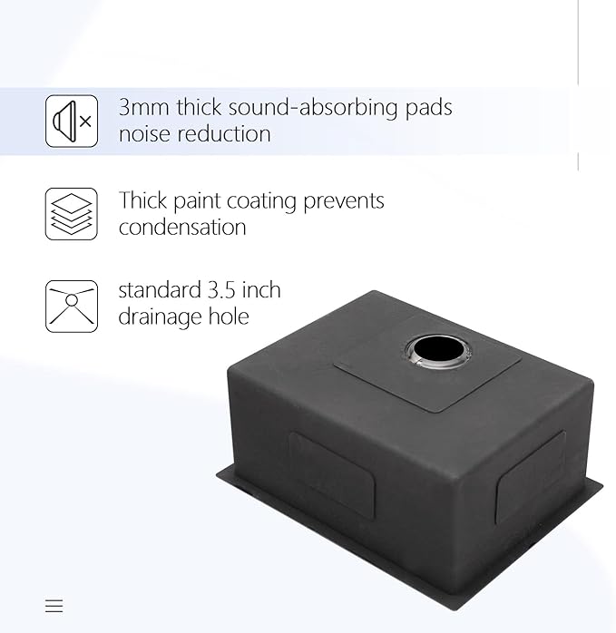 Lordear 23 Black Kitchen Sink Undermount 23x18 Inch Undermount Bar Sink Gunmetal Black 16 Gauge Stainless Steel Single Bowl Handmade Kitchen Sinks Basin