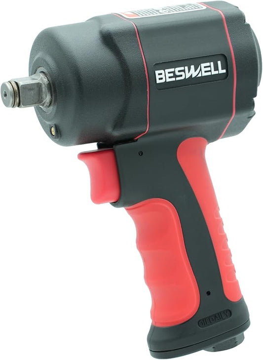 BESWELL-1/2" PRO level Stubby Size Jumbo Hammer Air Impact Wrench-BW-112F3N 1200N.M /885Ft.lbs Max Loosen torque
