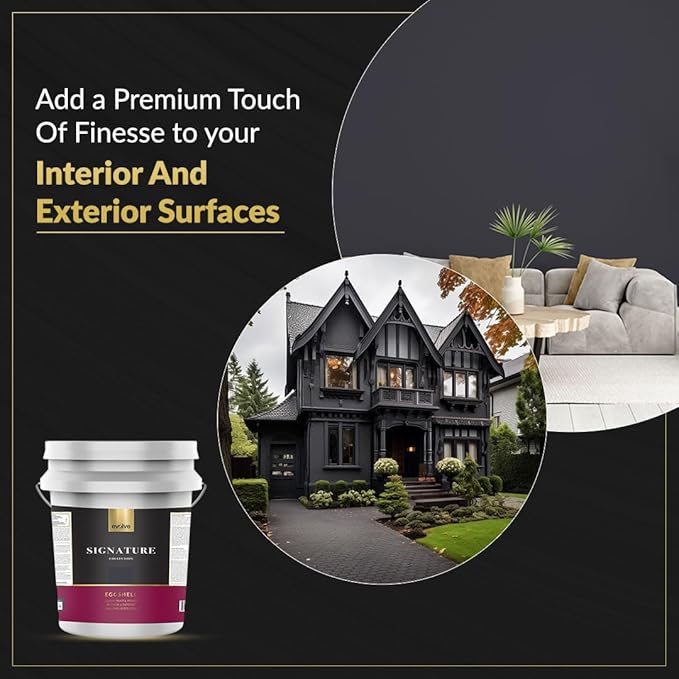 EVOLVE Signature Paint & Primer: Luxury Paint & Primer for Indoor & Outdoor Surfaces, Minimal Odor, Eggshell Sheen (Charcoal Gray, 5 Gallon)